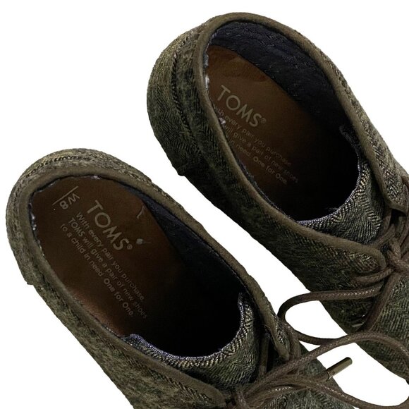 TOMS Desert Wedge Lace-Up Booties Womens Size 8 Gray - Picture 5 of 8
